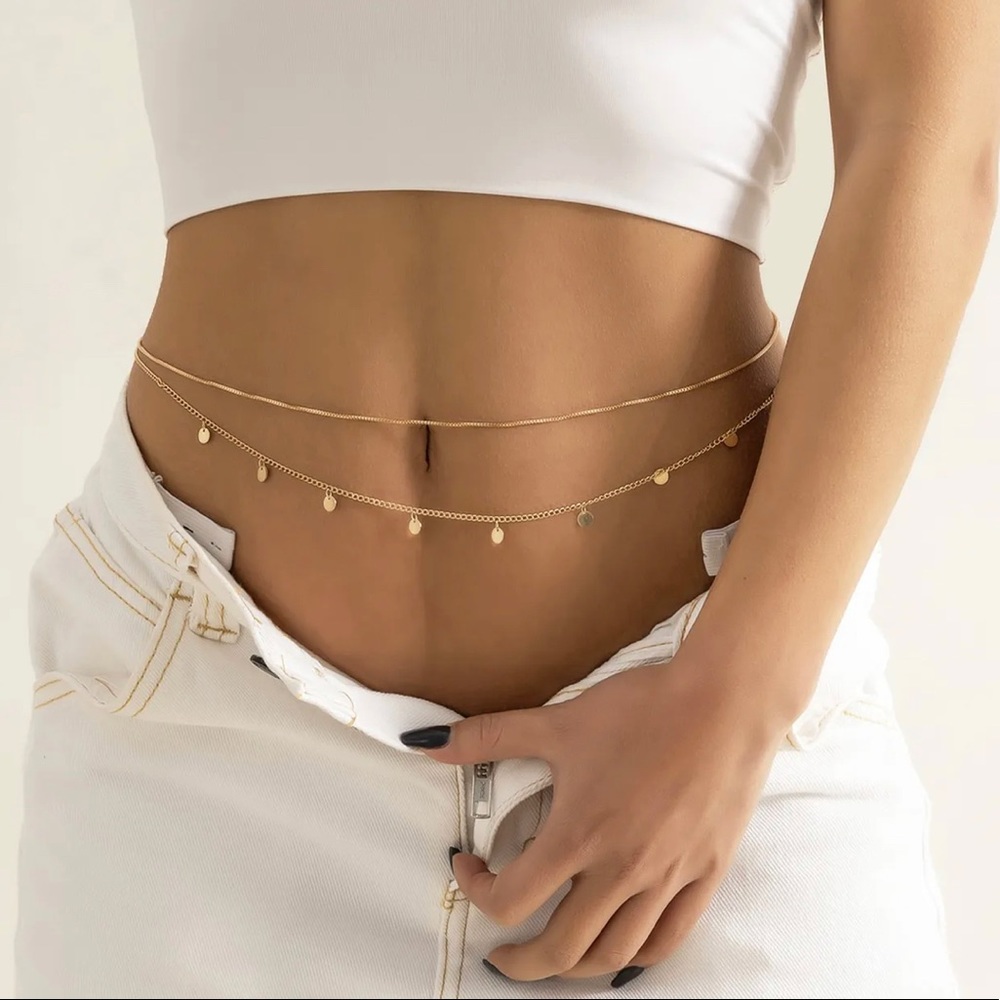 2pcs Disc Charm Waist Chain